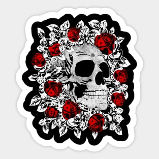 Skull and Roses Sticker